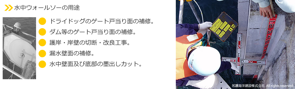 水中ウォールソーの用途